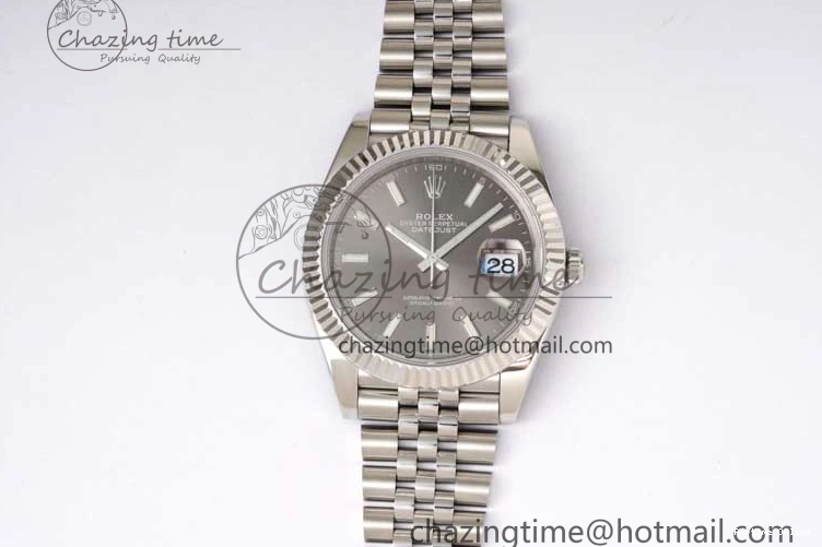 0219 Trendsetting DateJust 41 126334 ZF 1:1 Best Edition 904L Steel Gray Dial Stick Marker on Jubilee Bracelet A 2372